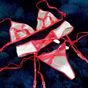 Mesh bow holiday GARTER ONLY